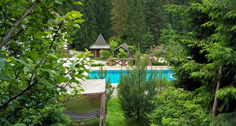 Літній відпочинок біля відкритого басейну у Карпатах 2019