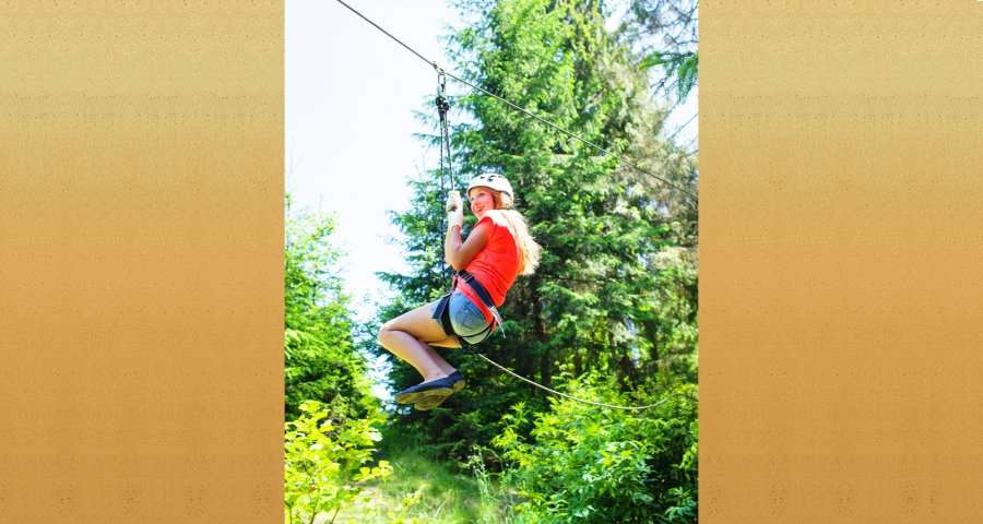 Rope park in summer 2014 in the Carpathians