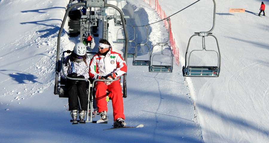 Ski lifts Carpathians in winter